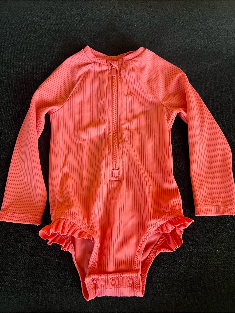 Old Navy Coral Pink Long-Sleeve Rashguard One-Piece
